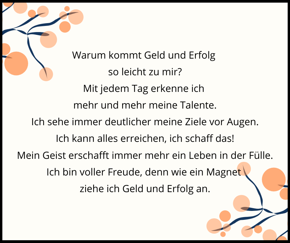 Believe Mind Ich ziehe Geld an Audio Affirmation mit Theta Frequenz aus unserer Kollektion Geld / Erfolg